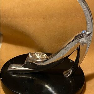 Elegant Silver Art Deco Cat Sculpture